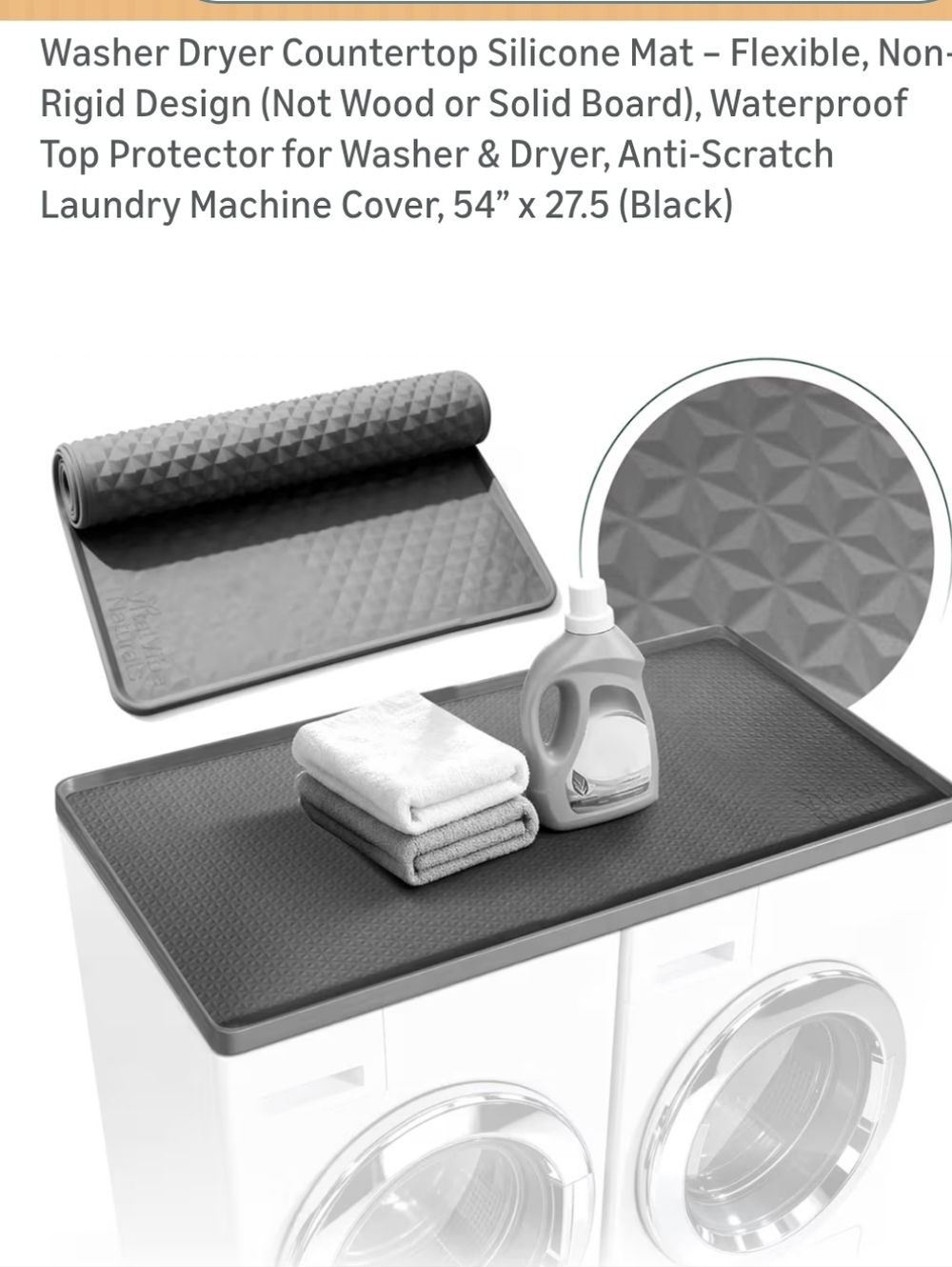 Washer Dryer Countertop Silicone Mat